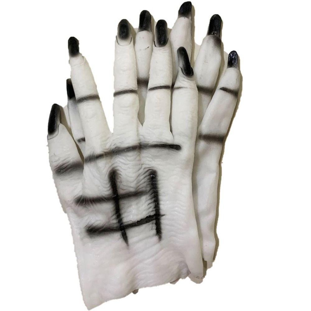 Rubber Halloween Gloves Ghost Claws Cosplay Gloves Party Supplies Costume Gloves Adult