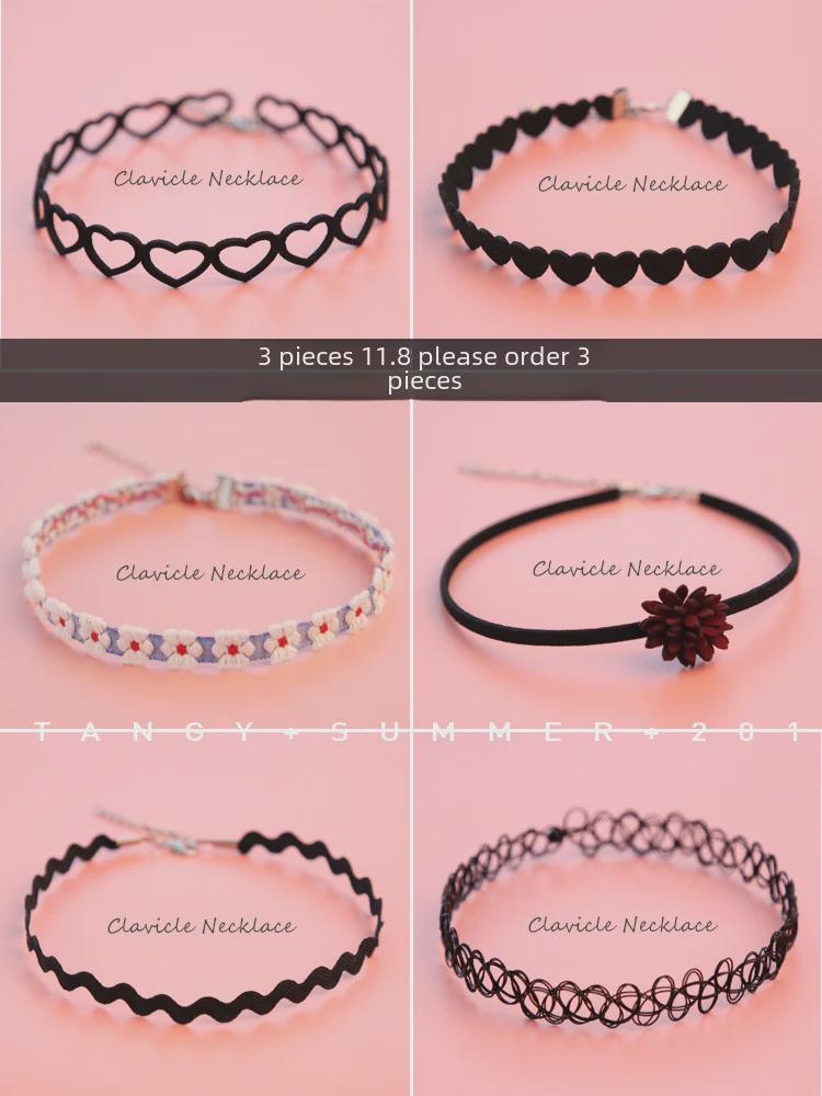 Чёрное кружевное колье «Фея»: Ожерелье в японском и корейском стиле