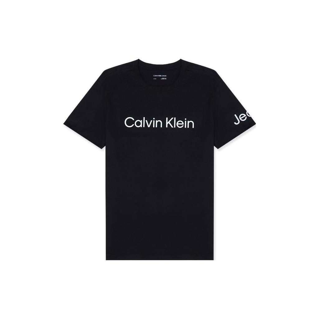 Calvin Klein Футболка с коротким рукавом и круглым вырезом с буквенным принтом, мужские топы 40DC816-010