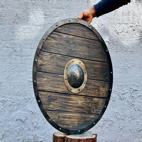 Деревянный щит викинга, средневековый щит для ролевых игр в жанре LARP, лучший подарок на Хэллоуин