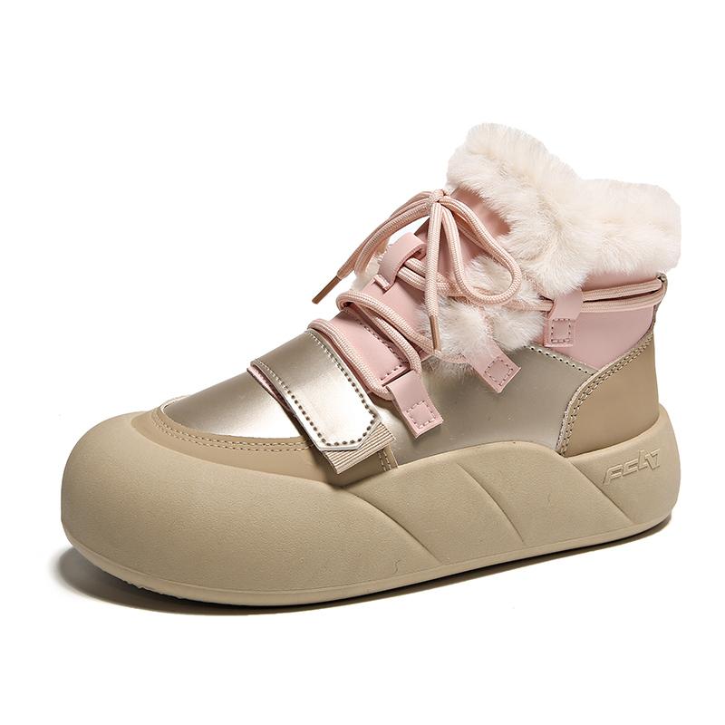 Мода 2025 года, тренд, меховые туфли на платформе, плоские кроссовки, теплая спортивная обувь, зимняя обувь для бега и путешествий, модные короткие плюшевые ботинки для мотоциклистов, женские