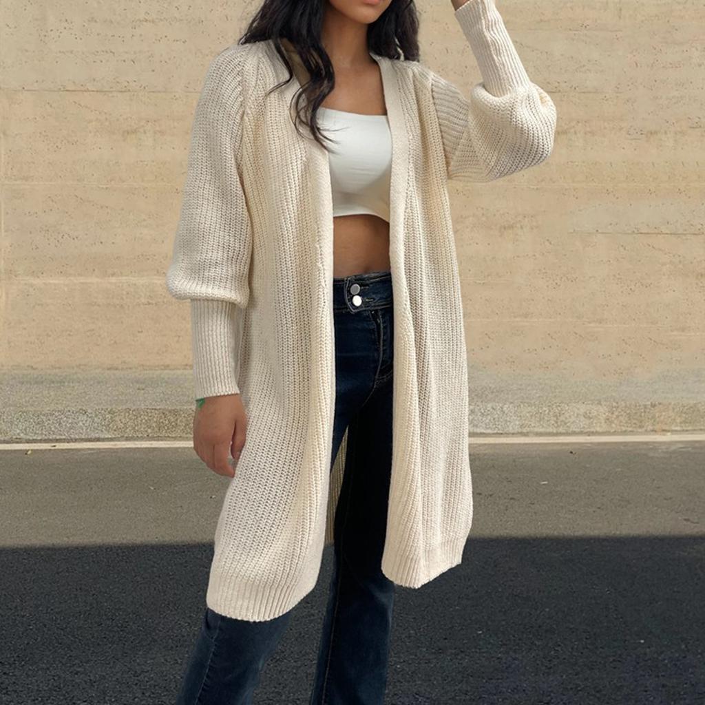 Женская мода пояс вязаный кардиган свитер повседневный свободный свитер куртка