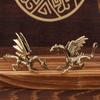 Solid Brass Pterosaur Dragon Small Statue Desktop Ornament Chinese Mythical Beast Figurines Retro Home Feng Shui Decoration
