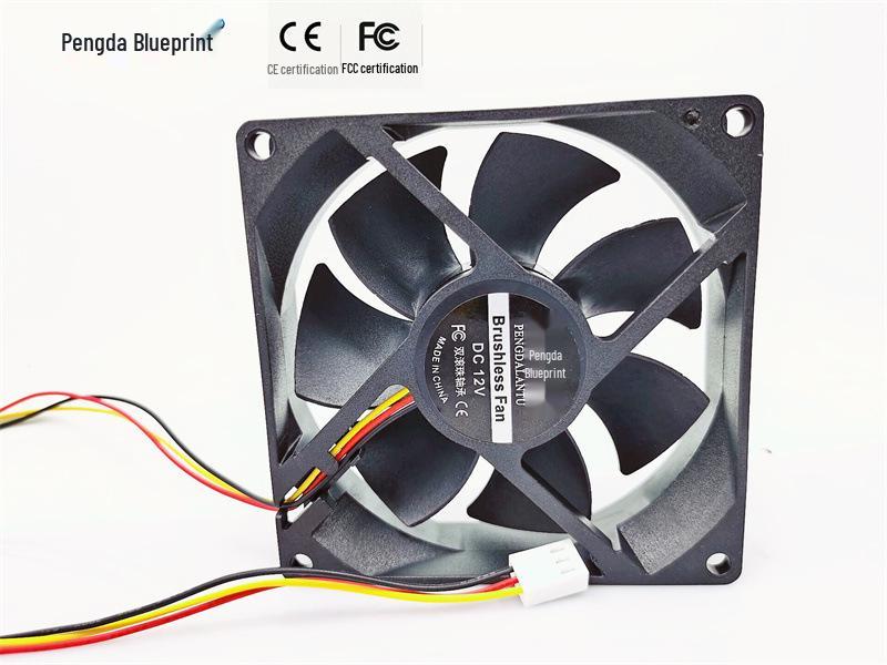Pengda Blueprint 12V Вентилятор для корпуса компьютера с двойным шарикоподшипником, измерение скорости FG (9025, 9225, 8025, 7025, 6025)