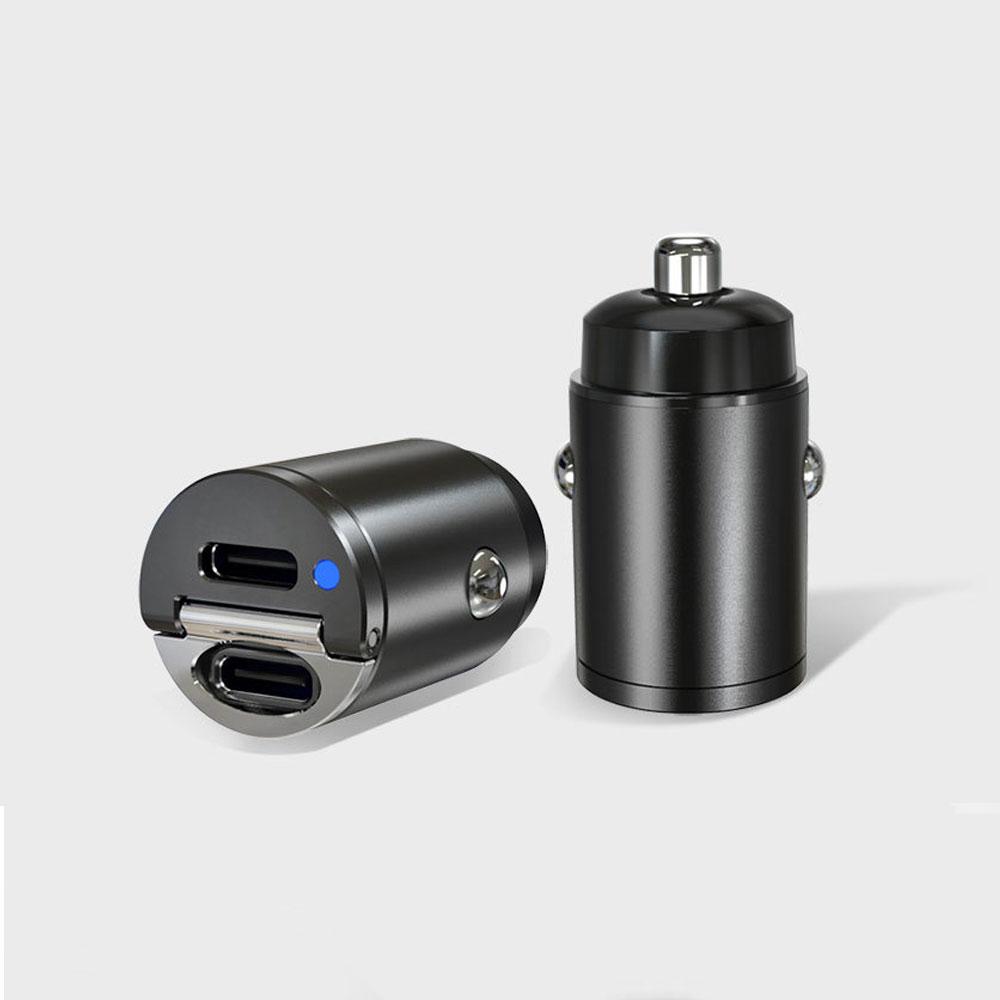1x USB Type-C PD Автомобильное быстрое зарядное устройство 30 Вт мини-автомобильное быстрое зарядное устройство с двойным отверстием для автомобиля, быстрозарядное кольцо для автомобиля, аксессуары для салона автомобиля