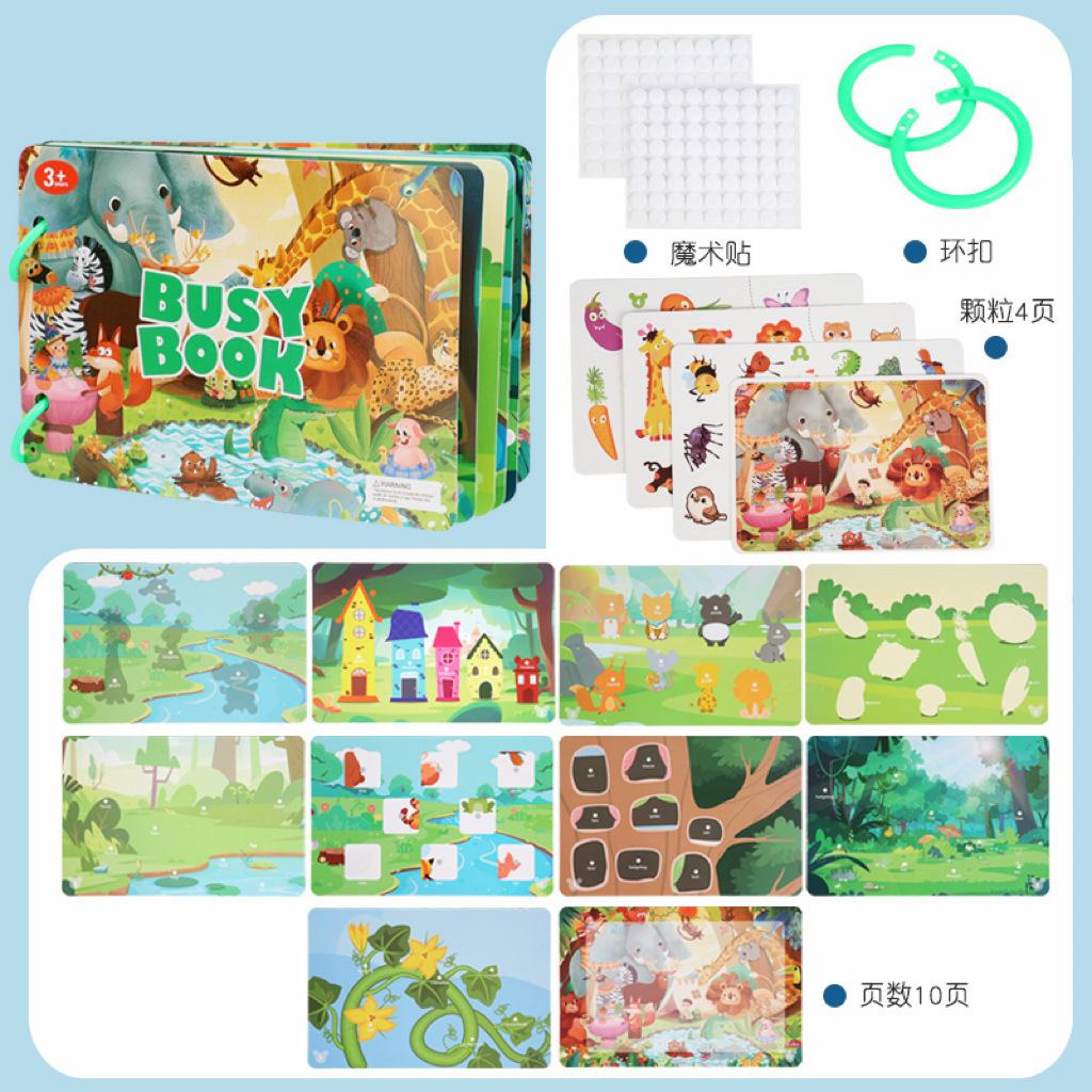 Монтессори Занятая книжка для малыша Моя первая тихая книжка Наклейки Раннее обучение Образование Детская игрушка Игра с пазлами-совпадениями для подарка малышу