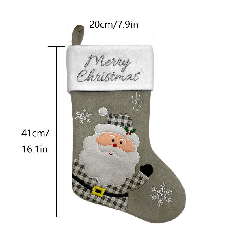 Christmas stockings Santa Claus snowman elk grey Christmas gift stockings decorative candy bag