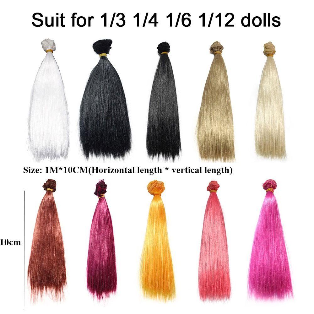 Colors High-temperature Wire Synthetic Fiber Long Straight Wig Hair Doll Wigs DIY Dolls Accessories