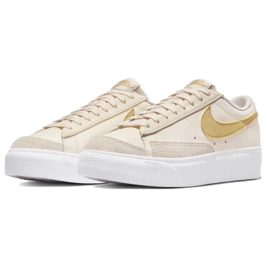Nike  Blazer Low Platform Pale Ivory Saturn Gold Women Sneakers Cream White DJ0292-113
