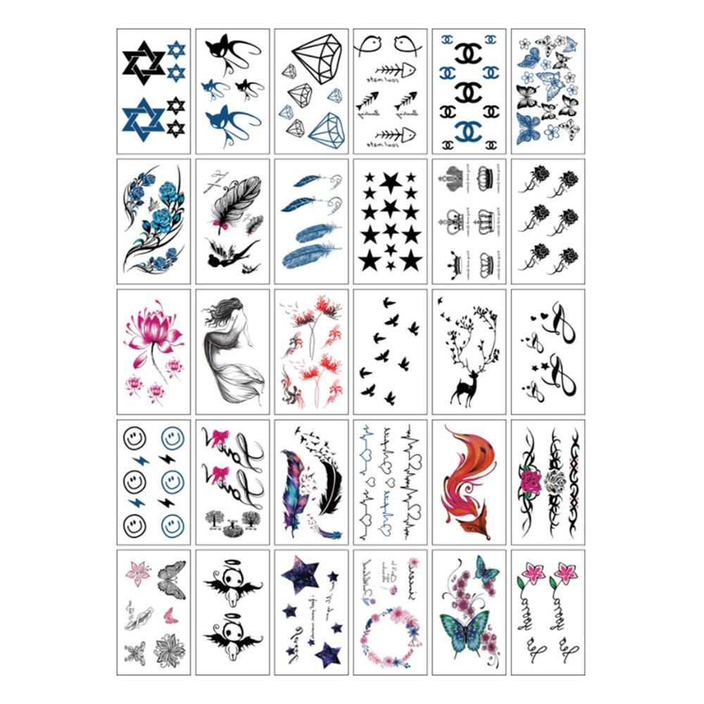 Dalmoa Tattoo Sticker 30-Piece Set C, 1 set