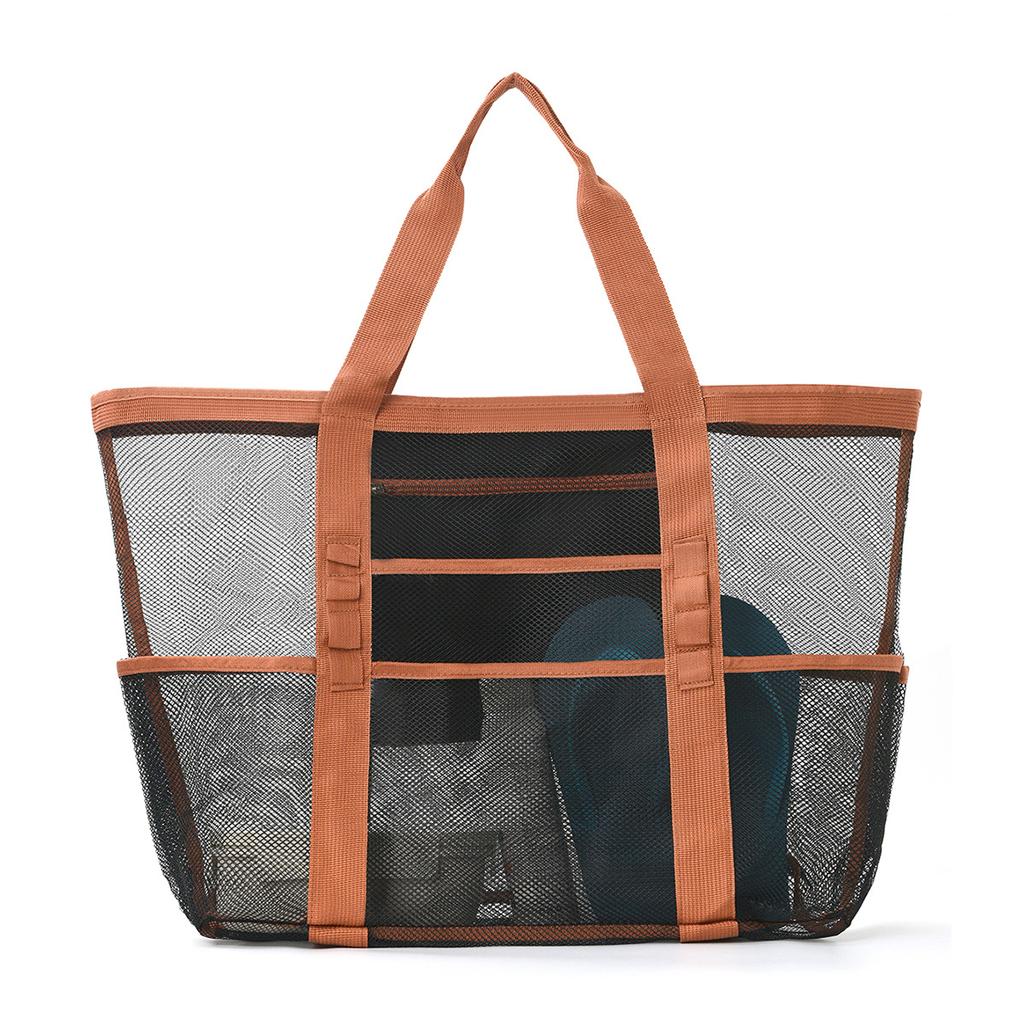 Beach Bag Large Capacity Toy Mesh Swim Bag Multi-Functional Travel Portable Shoulder Beach Bag Swimsuit Storage Bag