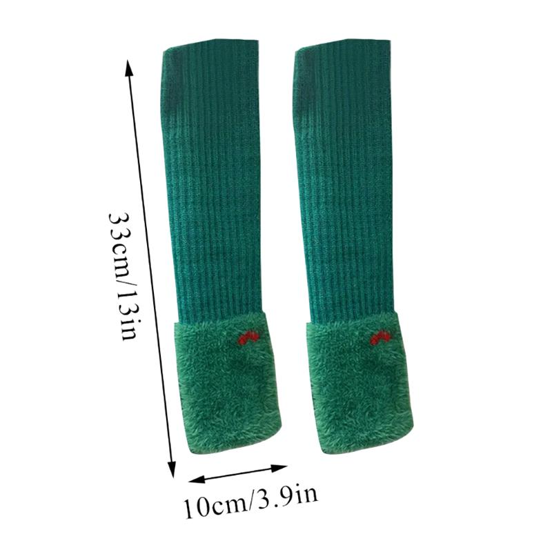 1Pair Knitted Pile Sleeves Protect Your Arms Sleeve Winter Half Finger Gloves