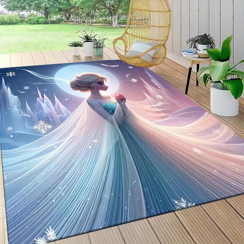1Pc Elsa'S Magical Journey Carpet Rug Customizable Soft Washable Antislip Home Living Room Sofa Mats Personalized Rug 091763