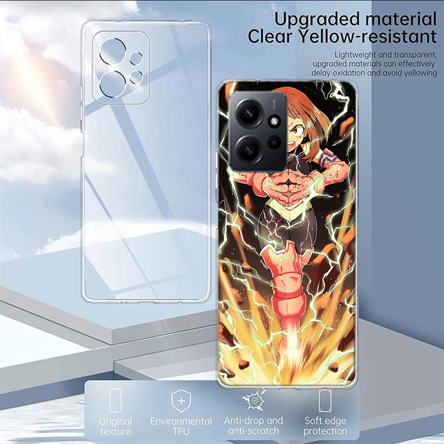 1 шт. Чехол для телефона Очако Урарака для Redmi 12 13C 14C 12C Note 14 13 Pro Plus 10 10A 10C 9 9A 9C 9T K70 K80 Pro 8 8A Прозрачный ТПУ