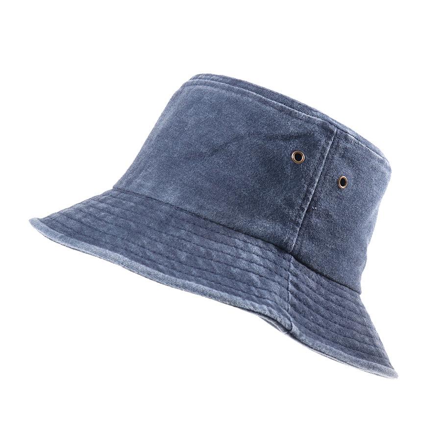 Spring and summer new solid color bucket hat men and women pure cotton washing basin hat daily versatile sunscreen visor