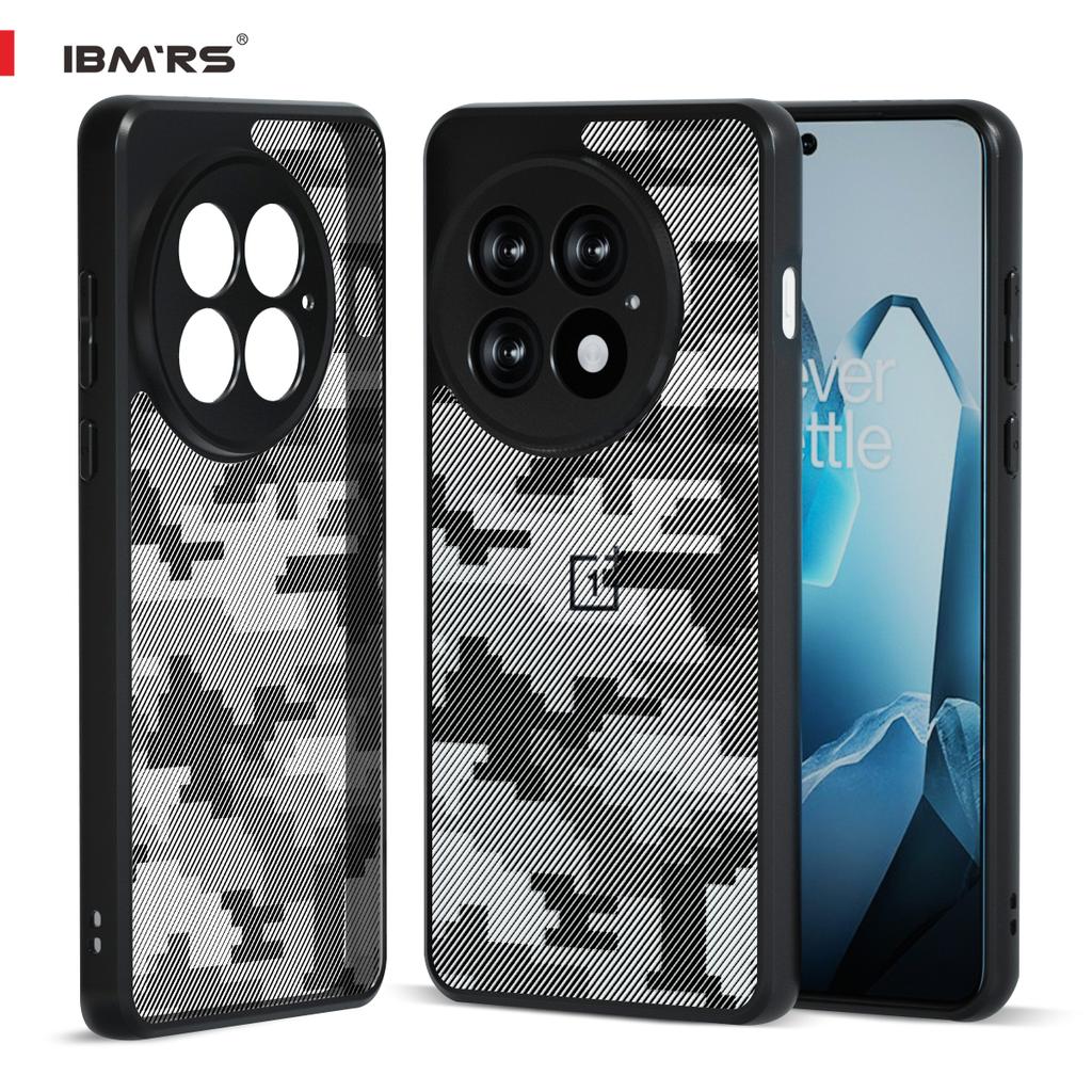 (В комплекте ремешок на запястье)Чехол IBMRS для OnePlus 13,(Не желтеет)(Защита от падений военного образца) Защитный противоударный чехол для телефона, прозрачный камуфляж