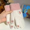 Touchscreen Plush Snowman Winter Gloves for Girls