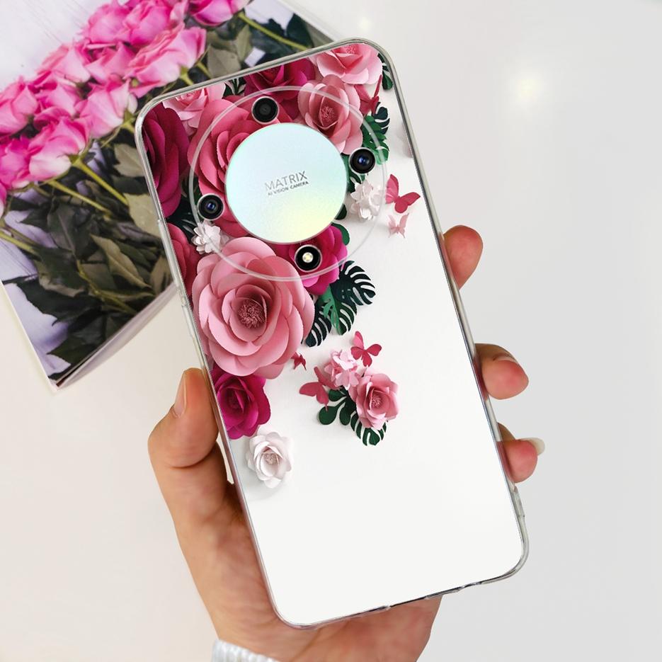 For Honor X9b 5G Case ALI-NX1 Cute Cat Butterfly Painted Cover Soft Silicone Phone Cases For Honor X9b X 9b HonorX9b Soft Fundas