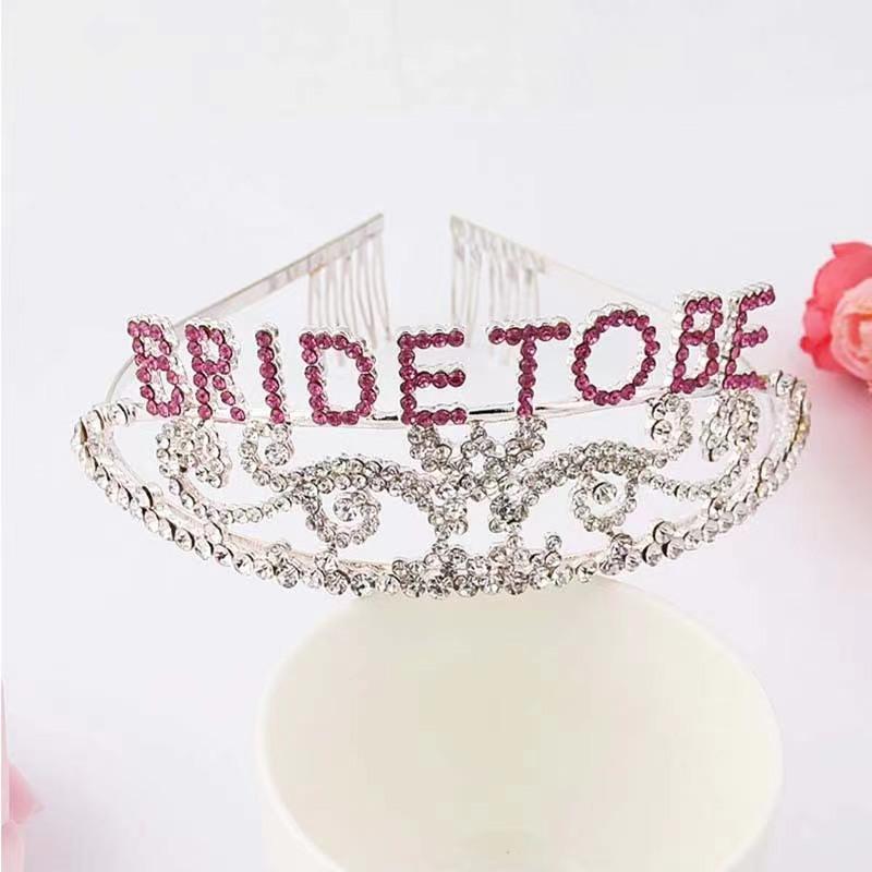Party Crown Hair Crown Tiara Letter Crown Bridal Tiara Rhinestone Bride To Be Letter Crown