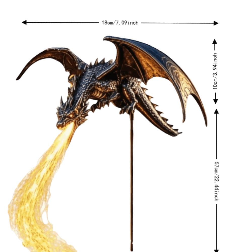 Solar Powered Solar Dragon Garden Statue Stake Solar Garden Light for Lawn Yard Patio Decor