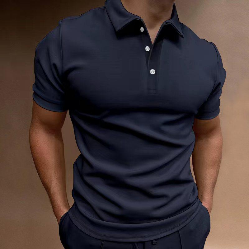 Новая летняя повседневная рубашка поло с карманом на молнии для мужчин с коротким рукавом, деловая рубашка, модный дизайн, топы, рубашка поло для одежды S-3XL