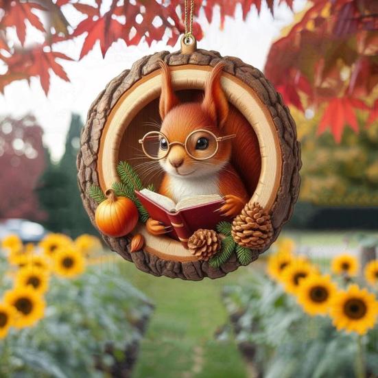 Животное Рождественское Украшение 2D Плоское Лесное Животное Украшение на Рождественскую Елку Акриловая Подвеска Лесной Кулон