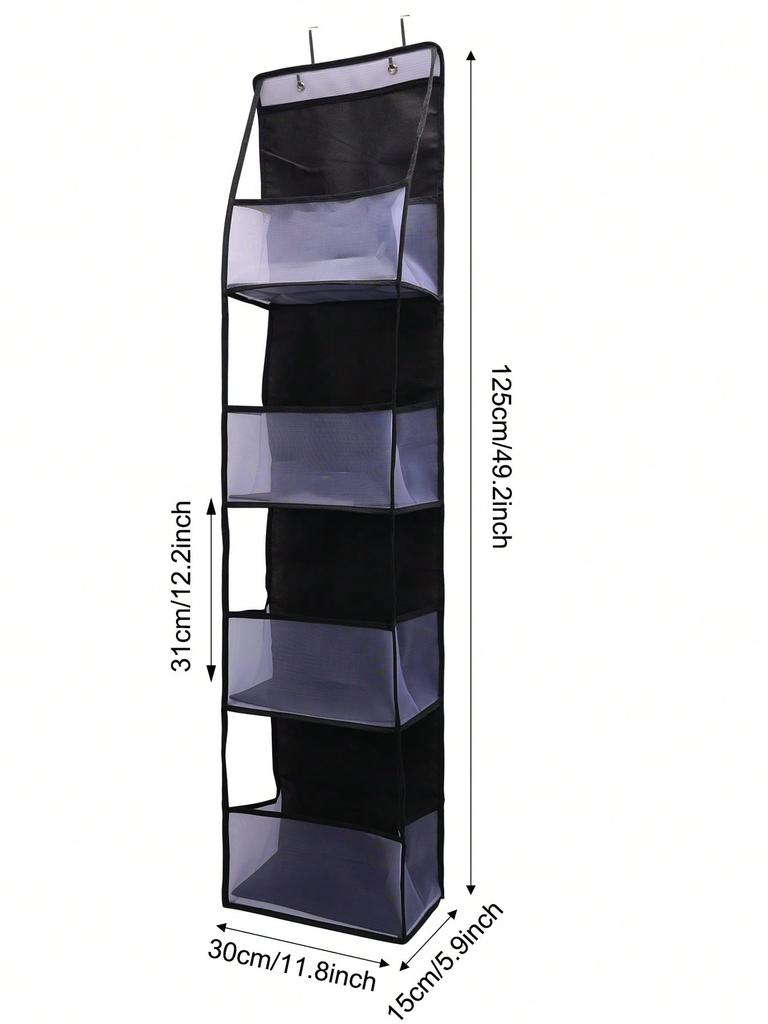 1pc 4 Layer Over The Door Hanging Organizer,Cosmetics Wall Hanging Storage Organizer,Large Capacity Mesh Holder With Clear Pockets Hanging Storage Bag