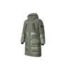 X Chenpeng Logo Casual Mid-Length Zipper Warm Down Jacket Unisex Outerwear Olive-Green 172418901-1