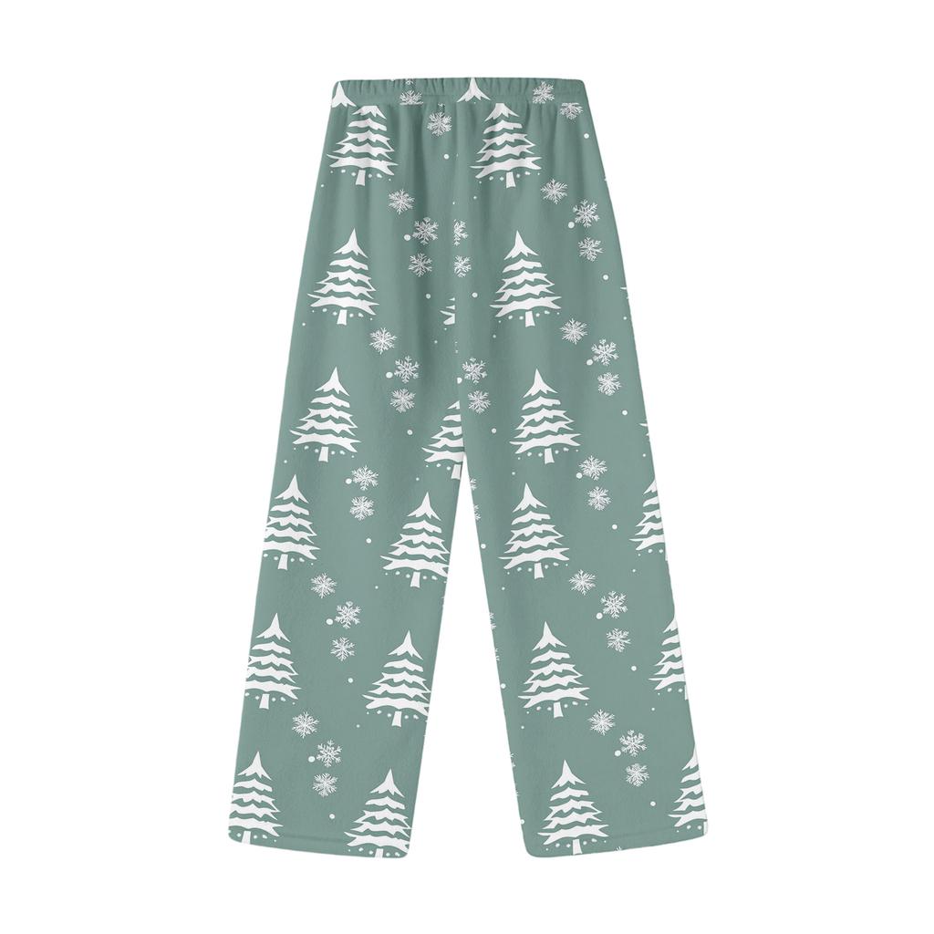 Children's Winter Pants Full Length Long Christmas Printed Pants