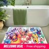 Pokemon Eeveelutions Cute Group Print Non-slip Doormat, Soft Absorbent Floor Rug for Home Decor