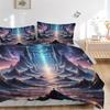3pcs bedding set Mystical Landscape Includes 1 Comforter + 2 Pillowcases, Without Pillow Inserts, Soft Comfortable,a0909113