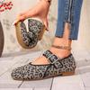 Fashion Women Flats Leopard Print Comfortable Loafers Round Toe Flat Shoes for Women Ballet Mary Jane Shoes for Women Zapatos De Mujer