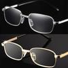 2pcs Anti -Scratch Reading Glasses With Case Men Women Glass Lens Alloy Full Frame Presbyopic Glasses Magnifying Eyewear Diopter