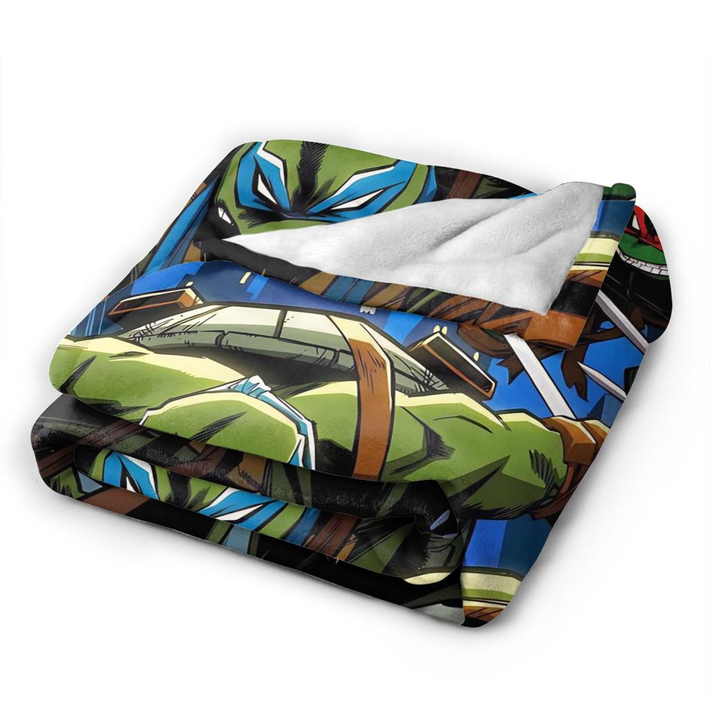 Soft Blankets Camping TMNT Game Throw Blanket Flannel Bedspread For Couch Chair Sofa Bed Street Trend Sofa Bed Cover