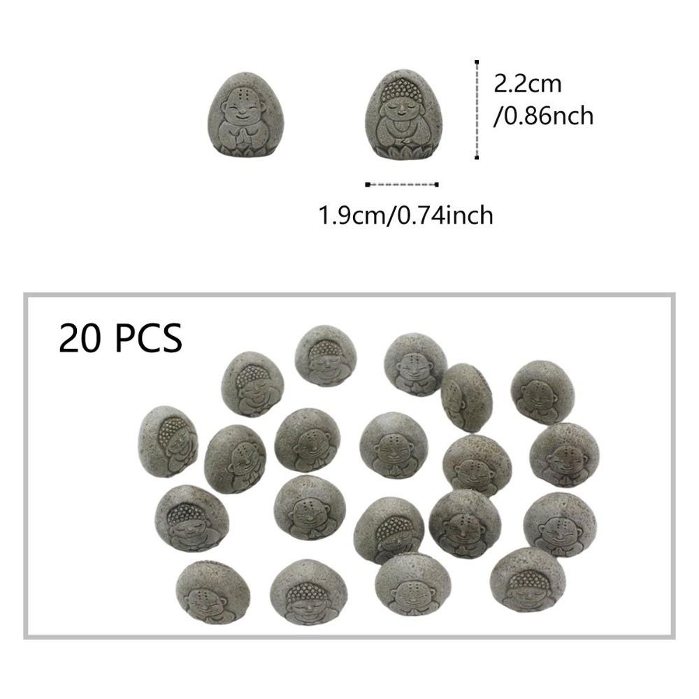 20 шт./комплект Ручная работа Статуя Будды Реалистичный Изысканный Цветочный Горшок Декор Мини-размер Прочный Брусчатка Столешница Дисплей