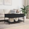 VidaXL Table Basse, Bout de Canapé avec Pieds Réglables, Table d'Appoint avec Rangement Salon Intérieur, Moderne, Noir Bois 845346