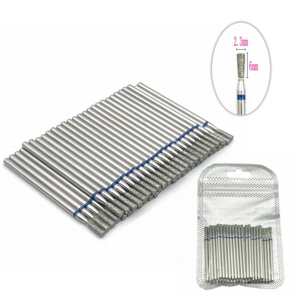 50pcs/set Diamond Milling Cutter Grinding Bur Drill Bits Nail Grinding Polishing Polisher Nail Drill Bits Drill Nail Manicure Drill 2.35mm Shank