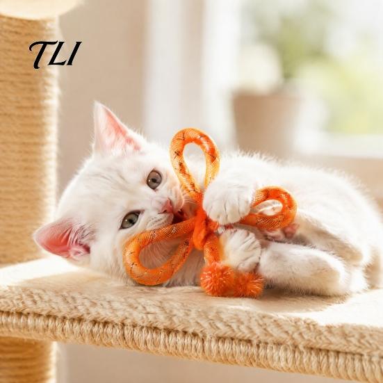 Pet Supplies for Indoor Cats Mesh Tube Cat Toy, Butterfly Shape Interactive Chew Toy with Bells Toys Multi Households And Plush Balls,
