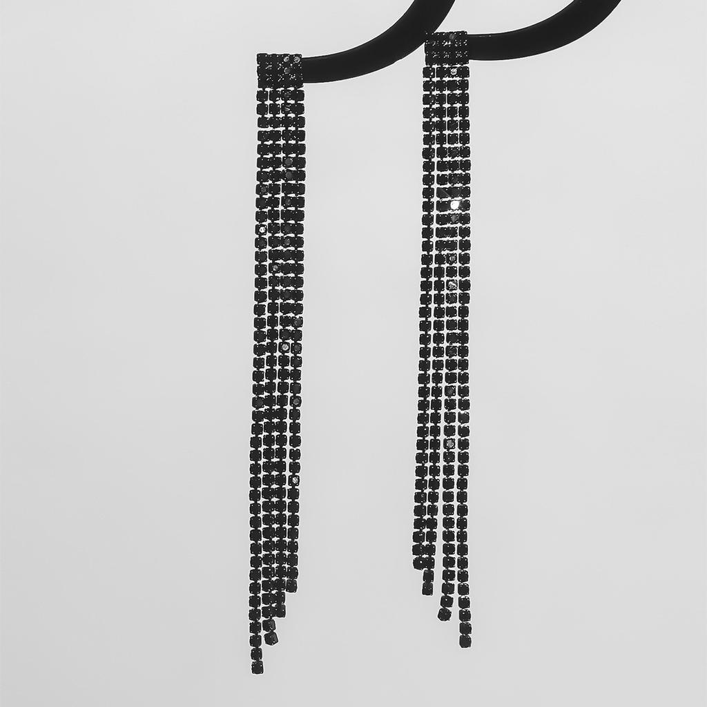 Длинные серьги премиум-класса с разноцветными блестящими стразами