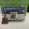 [Pre-Owned] Padlock Moonlight Treasure Box Series Metal Lock Logo Canvas And Leather Crossbody Bag Small - Very Good #1EGZMR3