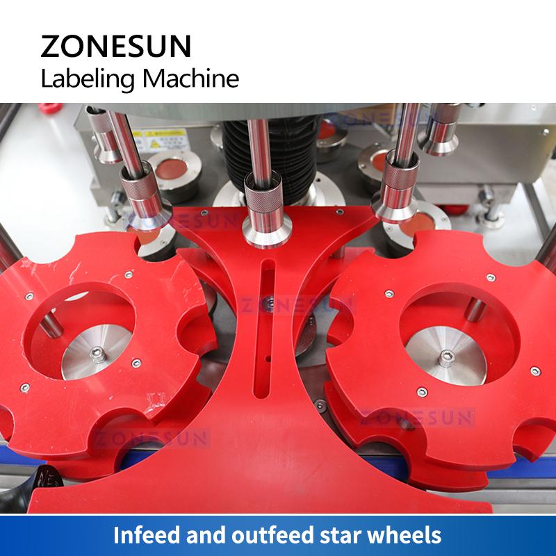 ZONESUN ZS-GTB12 Automatic Hot Melt Glue OPP/BOPP Labeling Machine High Speed Star Wheel for Round Cylindrical Oval Pump Bottles