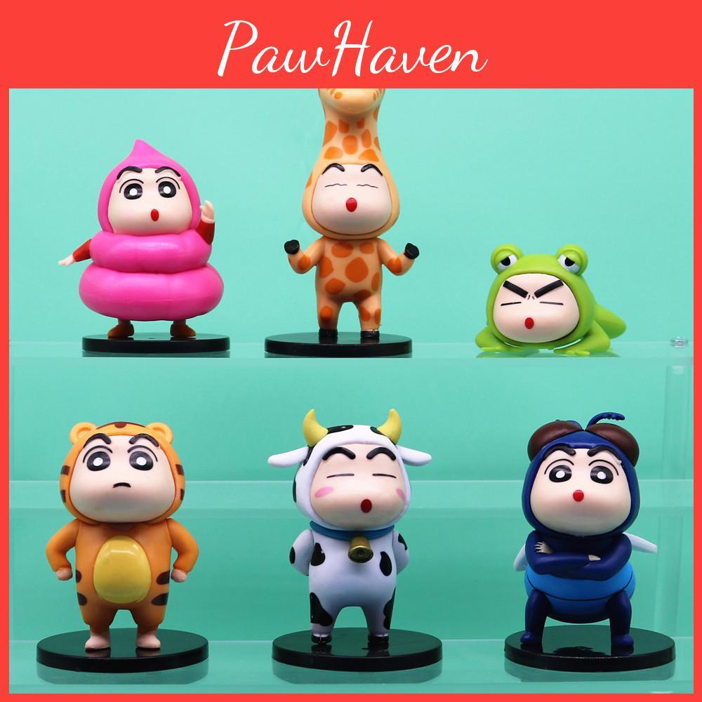 Fun Crayon Shin Chan Frog Tiger Cow Giraffe Shaped Animal Theme Model Ornament