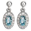 [L2965] - White Aquamarine 'Scarlett' Silver Earrings
