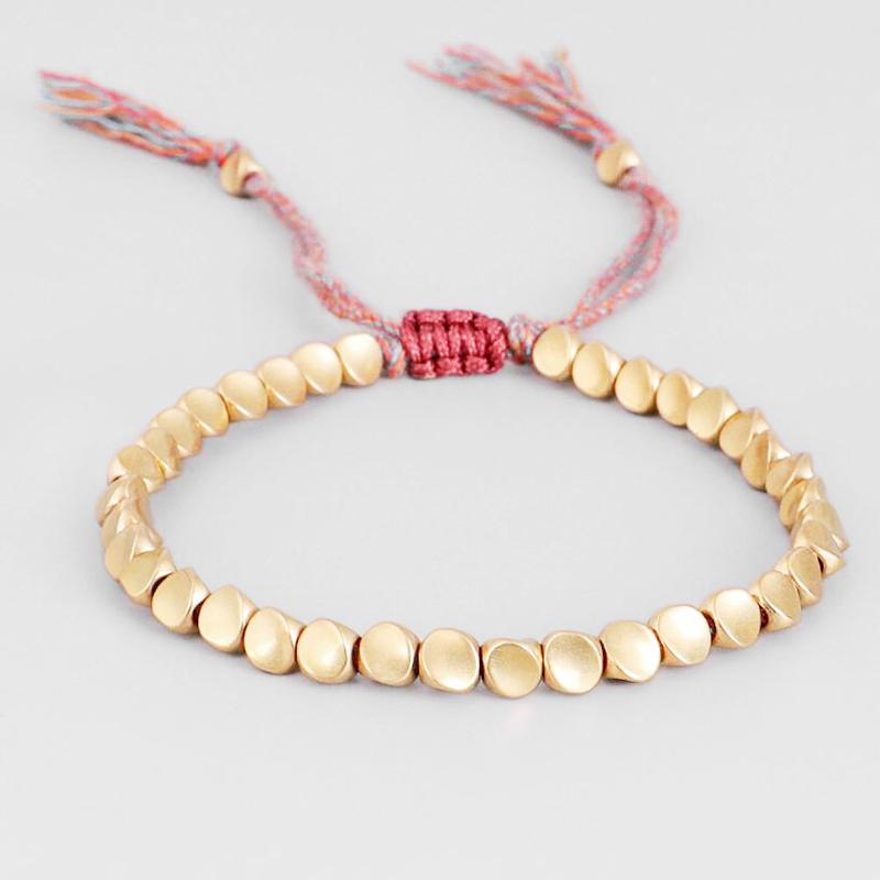 Hand-Woven Text Play Line Bracelet Special-Shaped Copper Bead Bracelet Creative Pull Tassel Bracelet