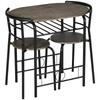 Bistro Set 3-Piece, 1 Table, 2 Chairs, 80 cm x 53 cm x 74.5 cm, Black
