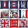 Home Decor LOVE England Series Printed Square Polyester Pillowcase Cushion Cover Bedroom Living Room Ornament Funda De Almohada