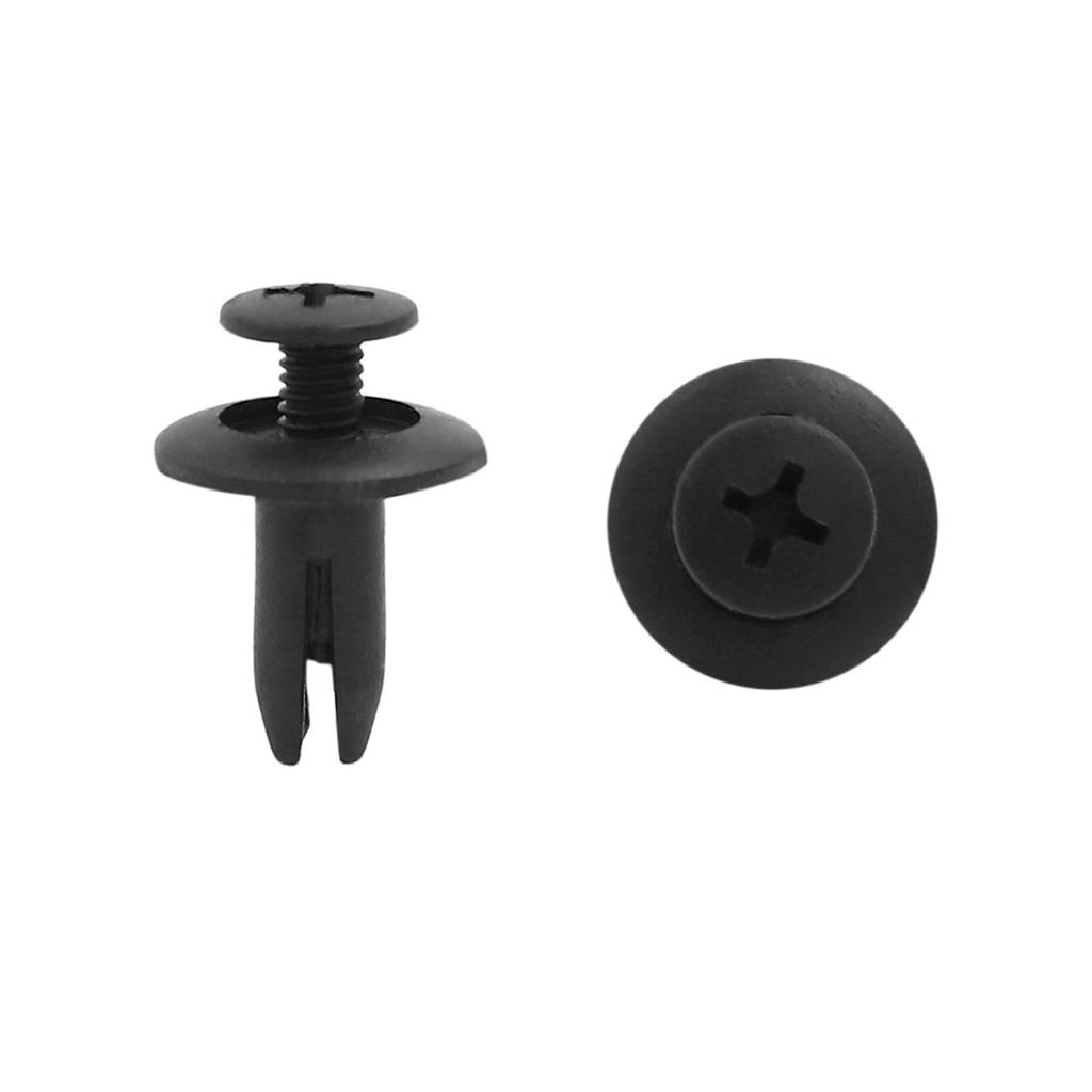 uxcell Plastic Rivet Screw Clip Black 6mm x 15mm 20
