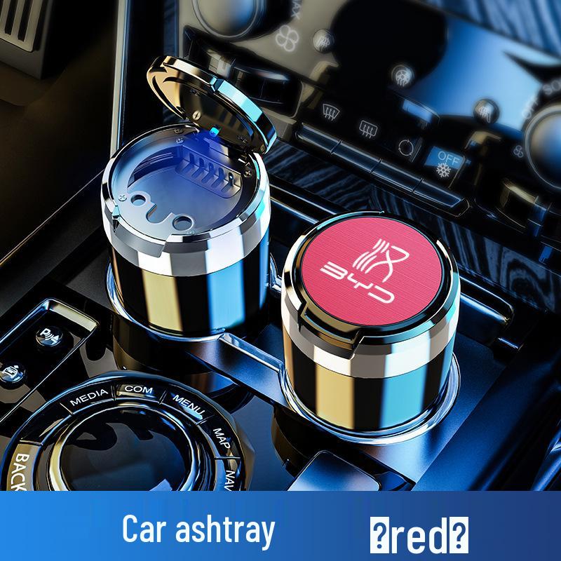 BYD Car Han Multifunctional Hanging LED Ashtray with Lid - Interior Accessory