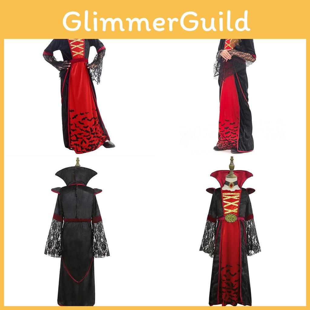 Girls Halloween Vampire Costume Spooky Cosplay Outfit For Dance