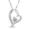 S925 Sterling Silver Diamond-Studded Necklace Women's Sterling Silver Pendant Heart-Shaped Simple Clavicle Chain